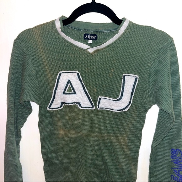 Khaki green Armani Jeans long sleeve top - Picture 3 of 8